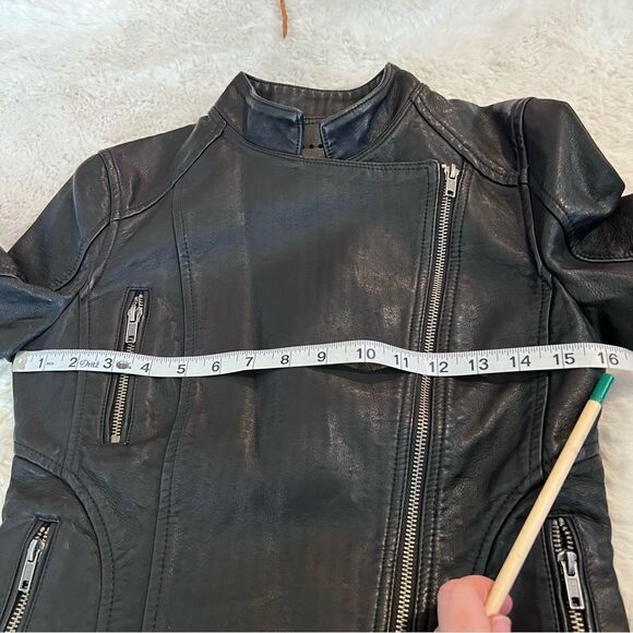 Blank NYC faux leather black Moto biker jacket size XS - Picture 13 of 16